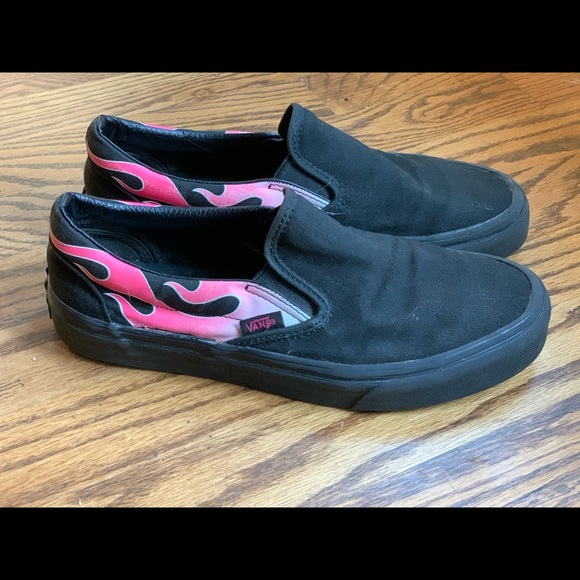 pink flames vans